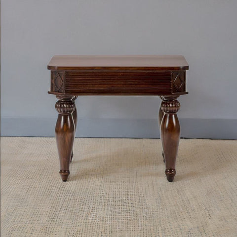 Classic  Sheesham Wood Brown Finish End Table