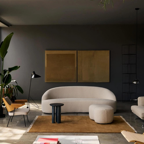 Milano Modern Taupe Boucle Fabric Sofa - 2 Seater