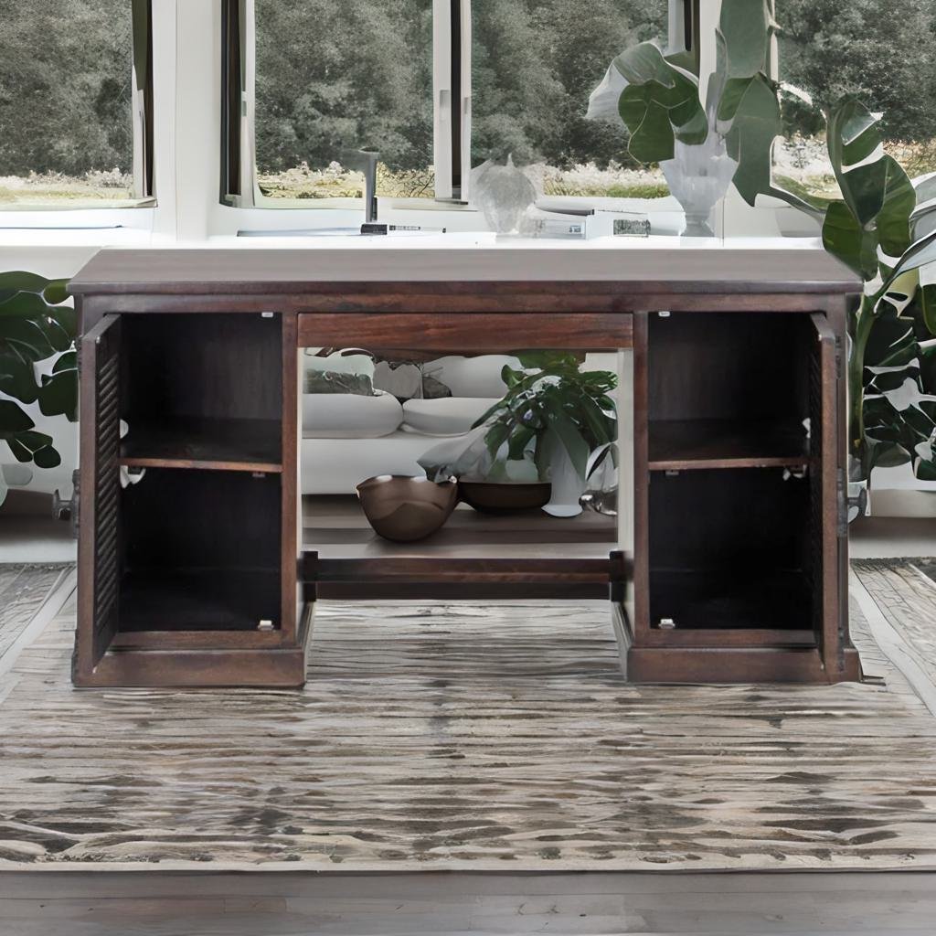 Solid Wood Study Table / Brown Natural Tone