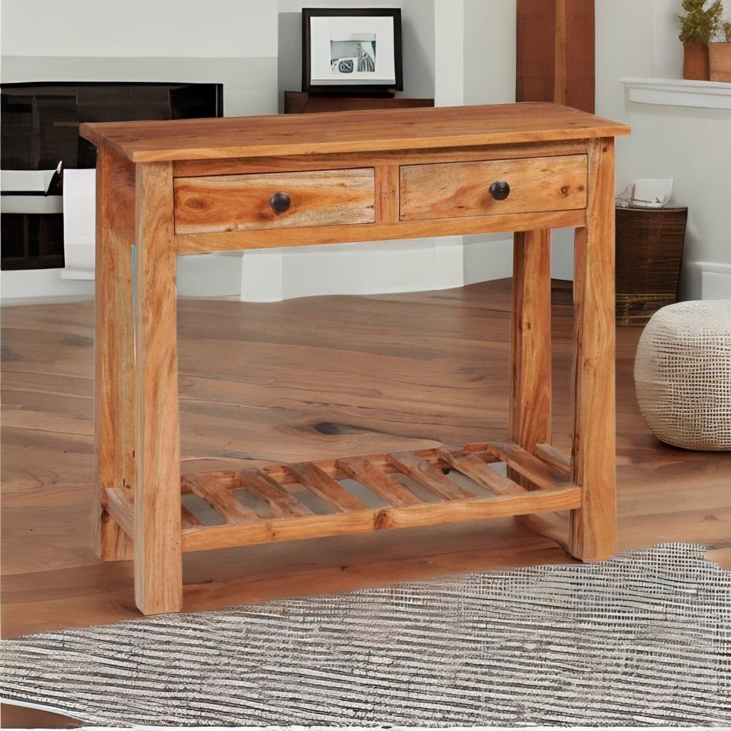 Sheesham Solid Wood Vintage Console Table
