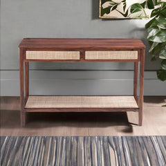 Solid Wood Console Table with Drawers