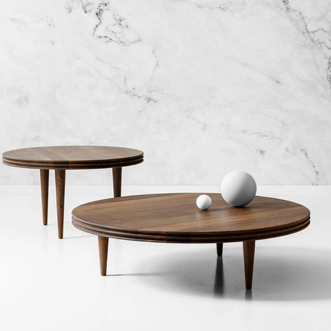 Modern Groove Coffee Table Natural Finish