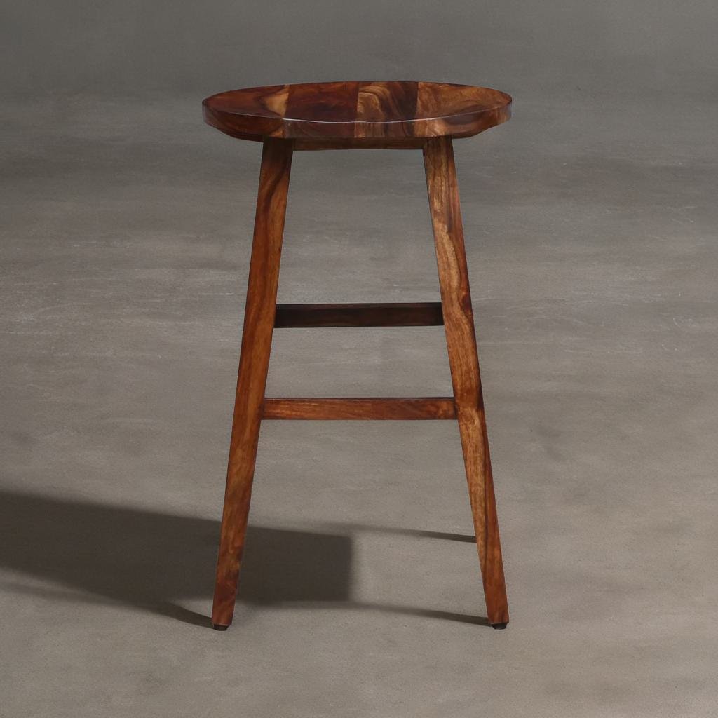 Rustic Teak Finish Outdoor Bar Stool