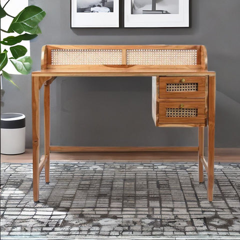 Modern Rattan Mango Solid Wood  Study Table