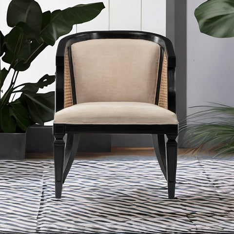 Classic Rattan Sheesham Wood Accent Chair