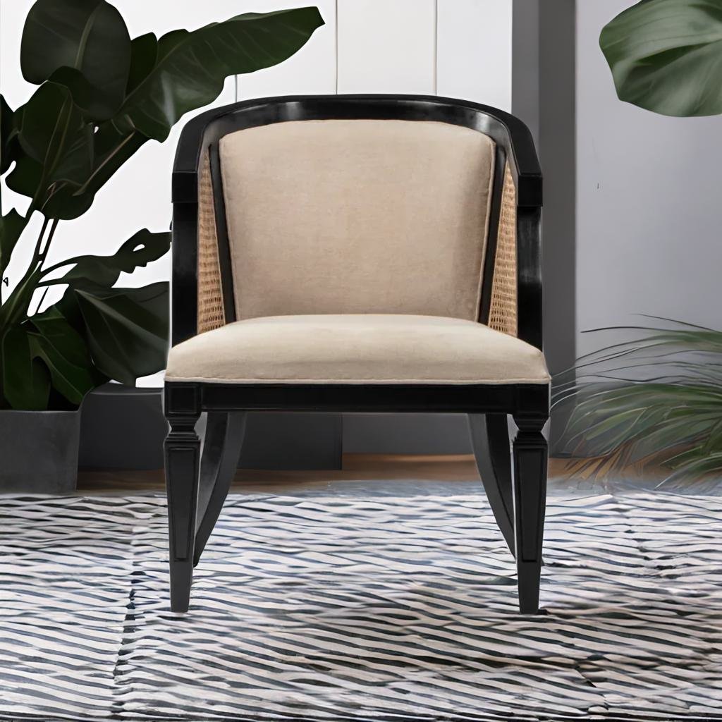 Classic Rattan Sheesham Wood Accent Chair