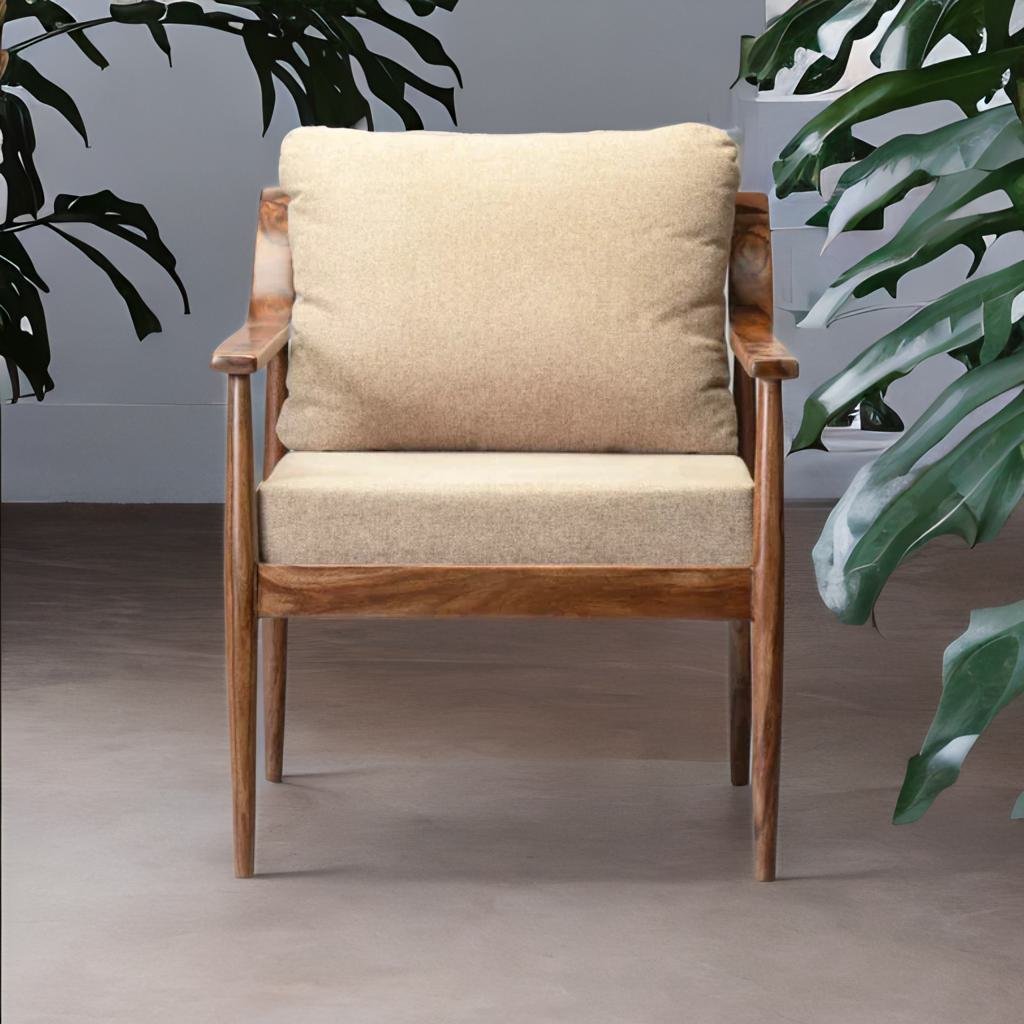 Classic Wooden Outdoor Chair - Brown Finish