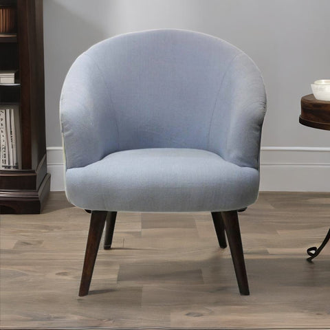 Modern Fabric Light Blue Color Barrel Chair