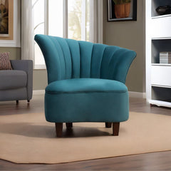 Modern Fabric Blue Color Barrel Chairs