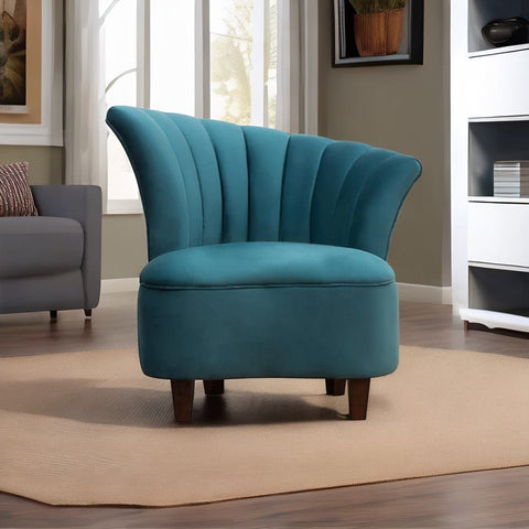 Modern Fabric Blue Color Barrel Chairs