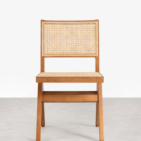 Rattan  Solid Wood Armless Chair