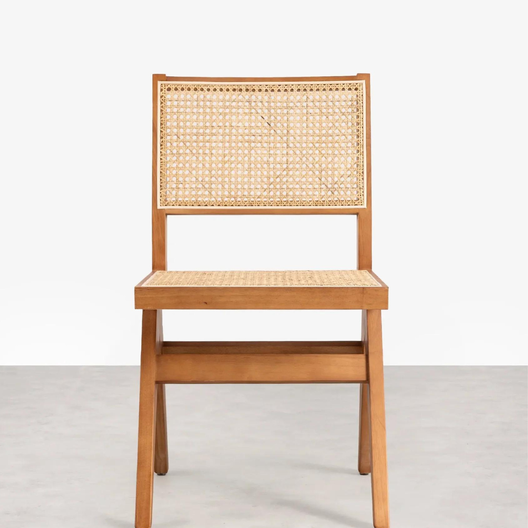 Rattan  Solid Wood Armless Chair