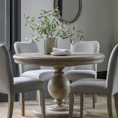 Antalya Modern Solid Wood Round Dining Set With Chairs - 4 Seater, 6 Seater - All Sizes
