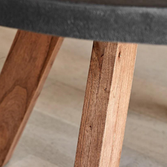 Modern Round Trondheim Cement and Wood Dining Table