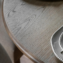 Luxury Solid Wood Round 6 Seater Dining Table Set