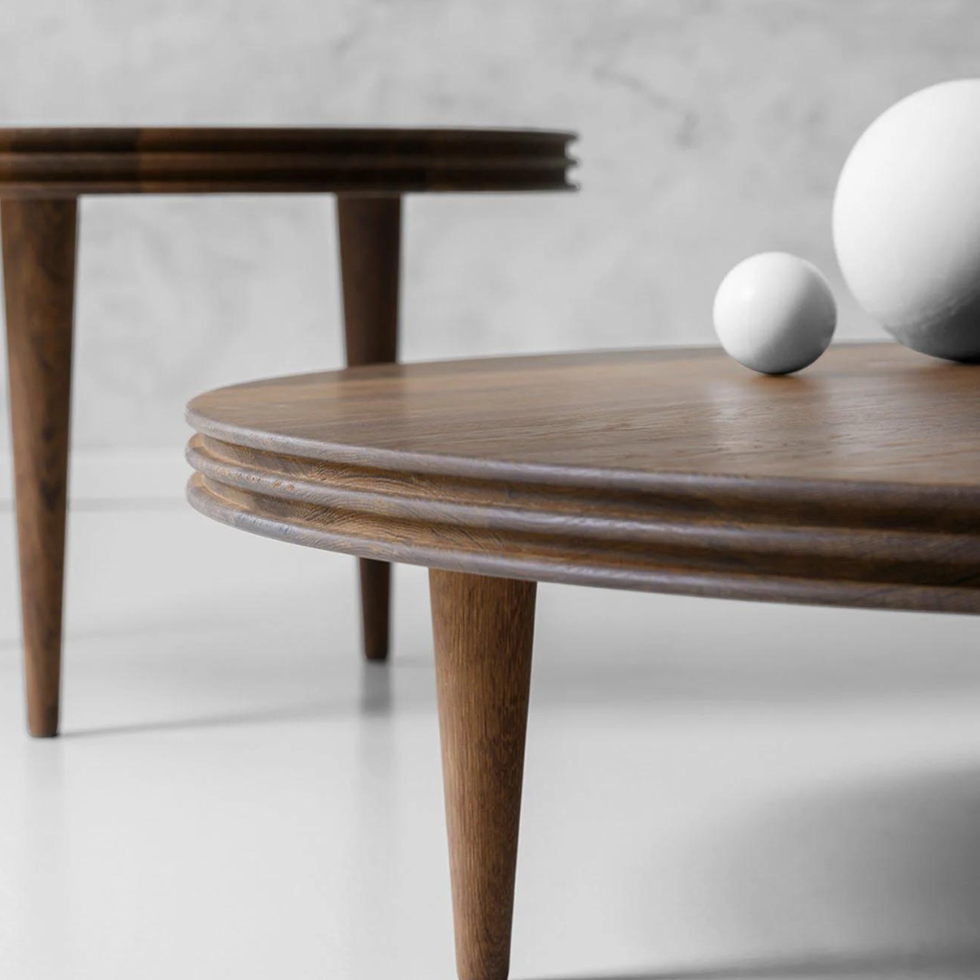 Modern Groove Coffee Table Natural Finish