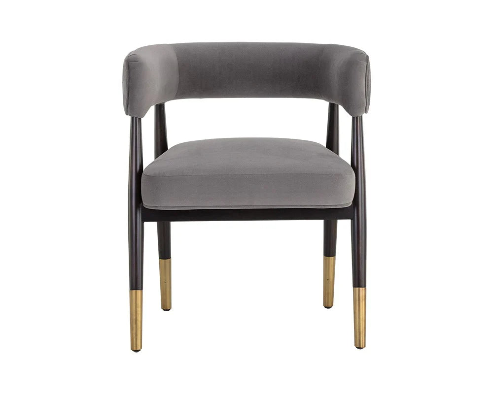Modern Solid Wood With Velvet  Arm  Chair
