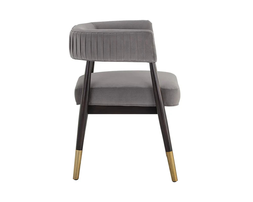 Modern Solid Wood With Velvet  Arm  Chair
