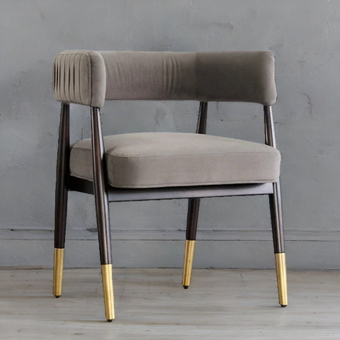 Modern Solid Wood With Velvet  Arm  Chair
