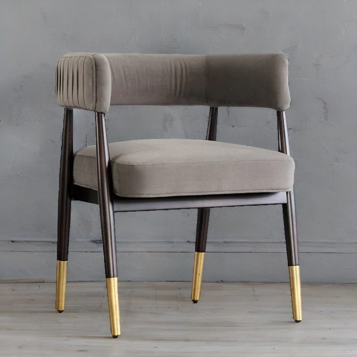 Modern Solid Wood With Velvet  Arm  Chair