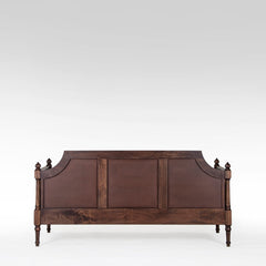 Classic Rattan Solid Wood Day Bed- Brown Finish