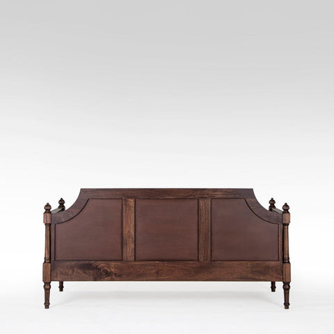 Classic Rattan Solid Wood Day Bed- Brown Finish