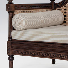 Classic Rattan Solid Wood Day Bed- Brown Finish