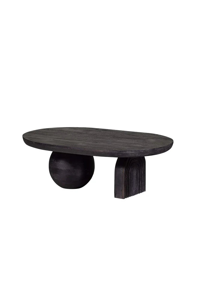 Modern Solid Wood Coffee Table in Black