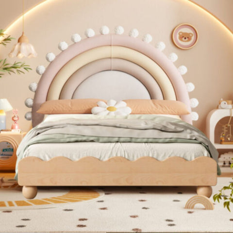 Kids Soft Padded Rainbow Bed