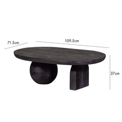Modern Solid Wood Coffee Table in Black