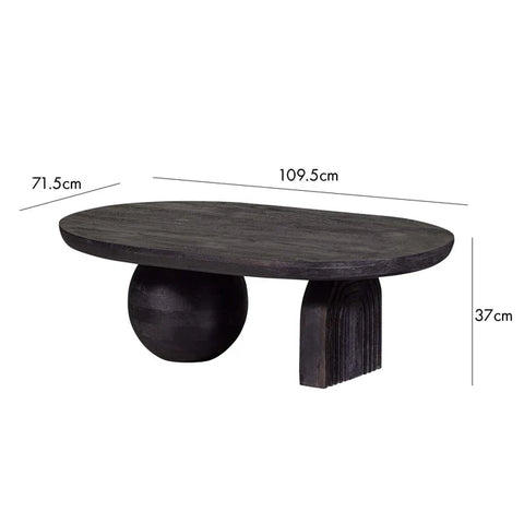 Modern Solid Wood Coffee Table in Black