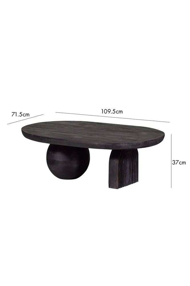 Modern Solid Wood Coffee Table in Black