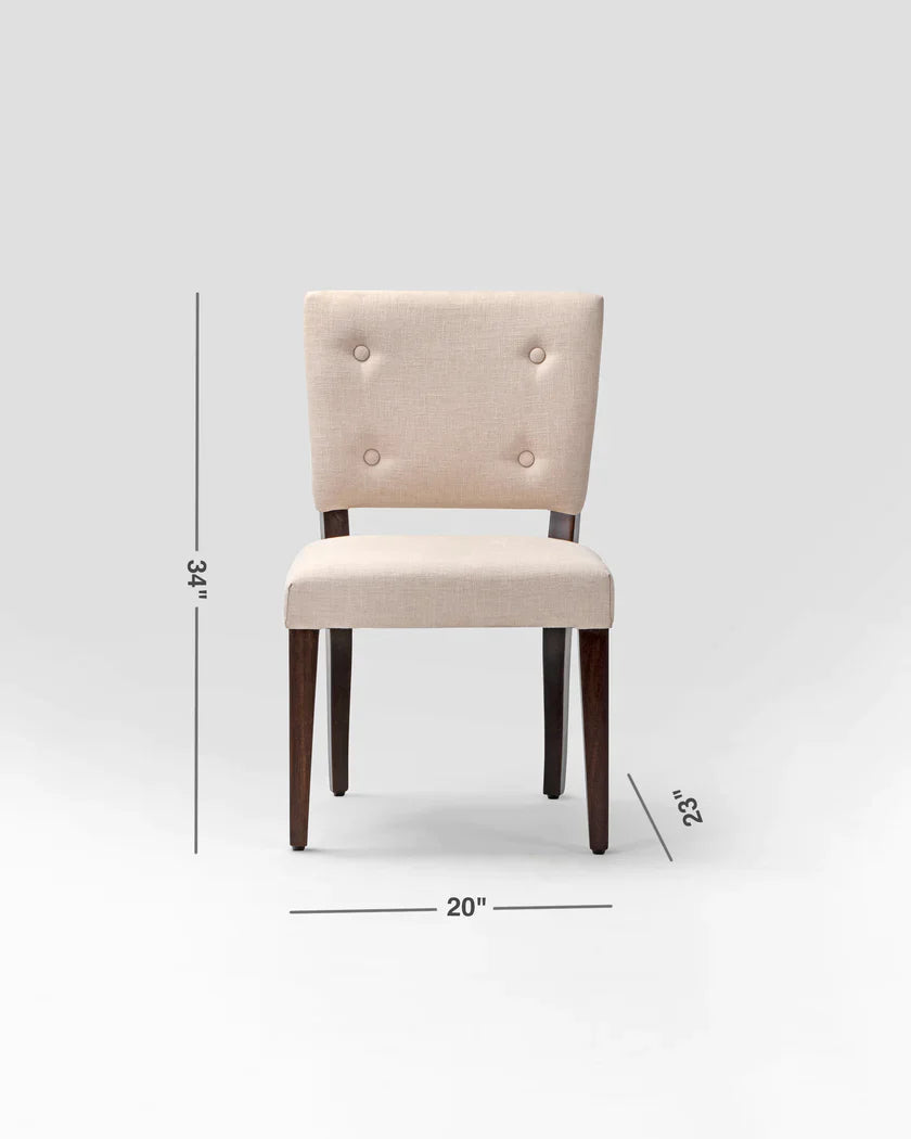 Sheesham Solid Wood & Fabric Dining Chair