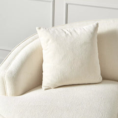 Modern Solid Wood 3 Seater Fabric Sofa - White Finish