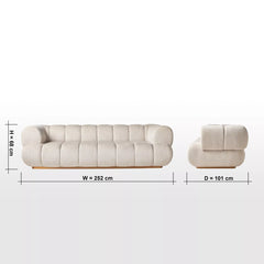 Milano Beige Modern Boucle Fabric Sofa - 4 Seater