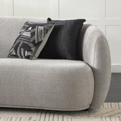 Modern Solid Wood Premium Fabric 3 Seater Sofa - Grey Finish