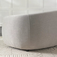 Modern Solid Wood Premium Fabric 3 Seater Sofa - Grey Finish