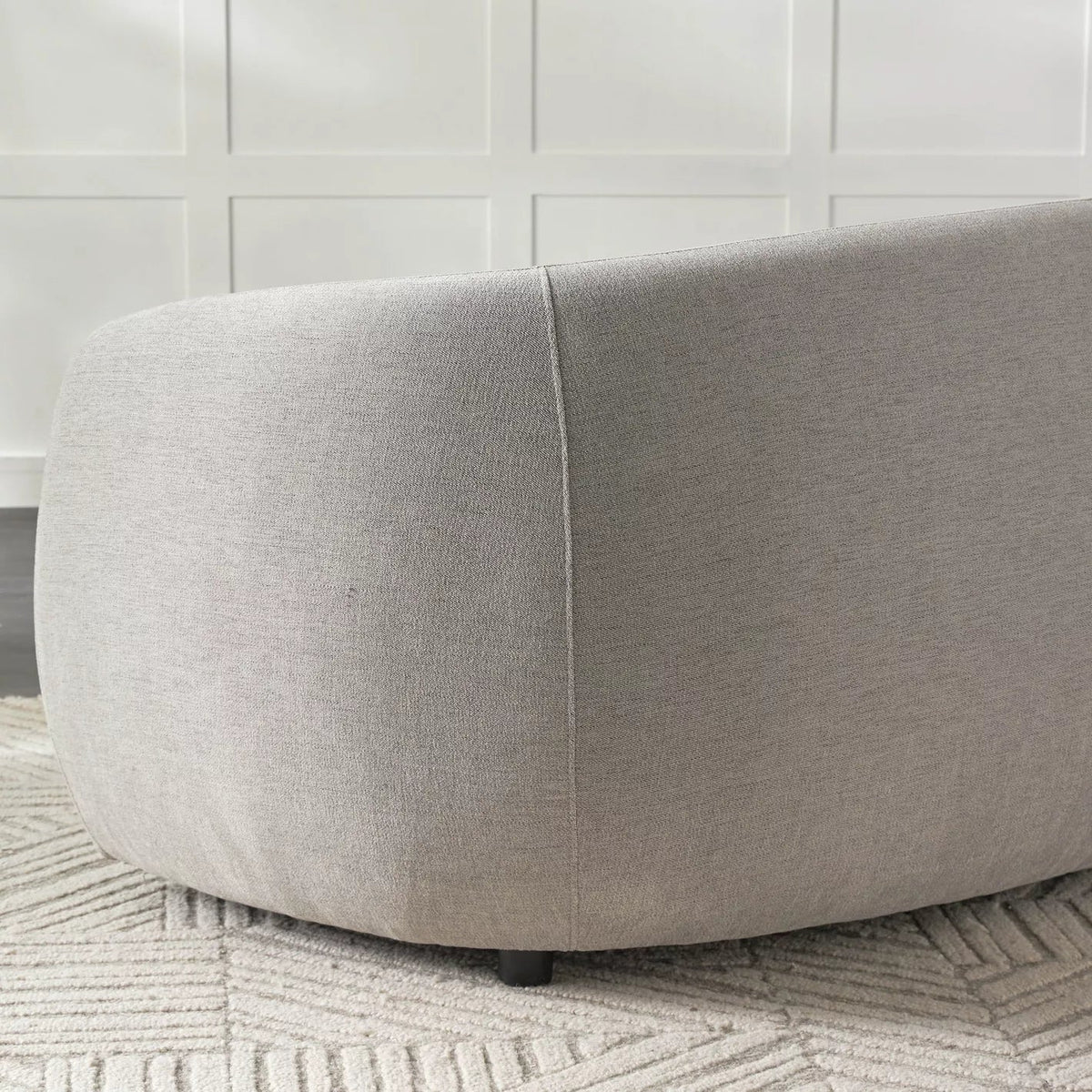 Modern Solid Wood Premium Fabric 3 Seater Sofa - Grey Finish