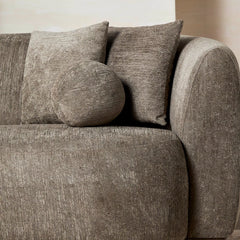 Modern Solid Wood 3 Seater Fabric Sofa- Green Finish