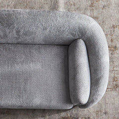 Milano Modern Grey Finish Curve Boucle Fabric Sofa - 3 Seater