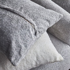 Milano Modern Grey Finish Curve Boucle Fabric Sofa - 3 Seater