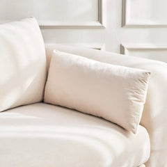 Modern Solid Wood 2 Seater Velvet Sofa - Beige Finish