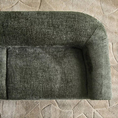 Modern Solid Wood 2 Seater Velvet Sofa - Green Finish
