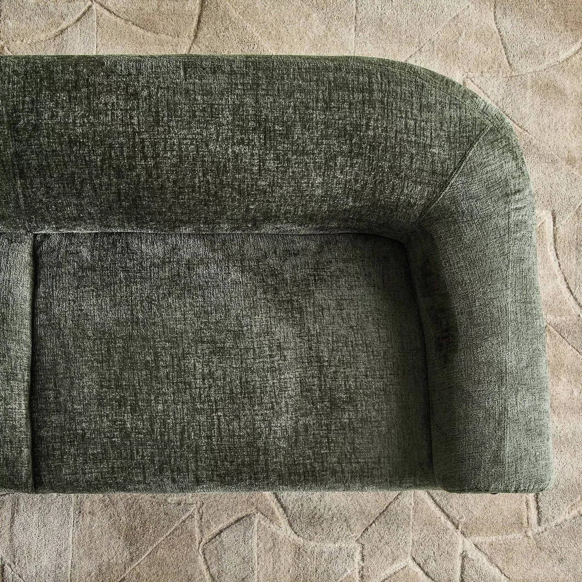 Modern Solid Wood 2 Seater Velvet Sofa - Green Finish