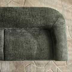 Premium Solid Wood 3 Seater Fabric Sofa - Green Finish