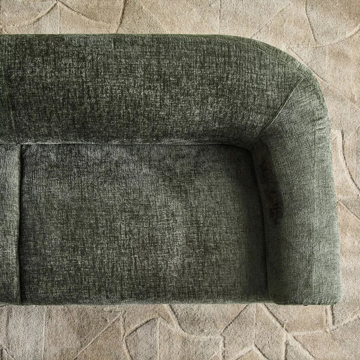 Premium Solid Wood 3 Seater Fabric Sofa - Green Finish
