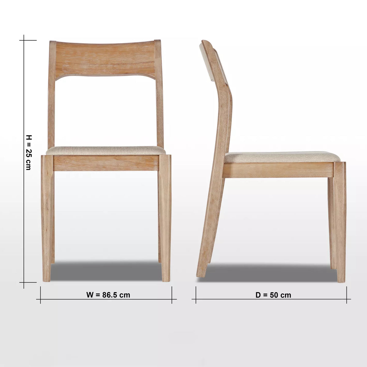 Antalya Modern Solid Wood 4 Seater Round Dining Table Set
