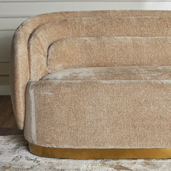 Milano Modern Beige Boucle Fabric Sofa With Metal Legs- 3 Seater