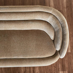 Milano Modern Beige Boucle Fabric Sofa With Metal Legs- 3 Seater