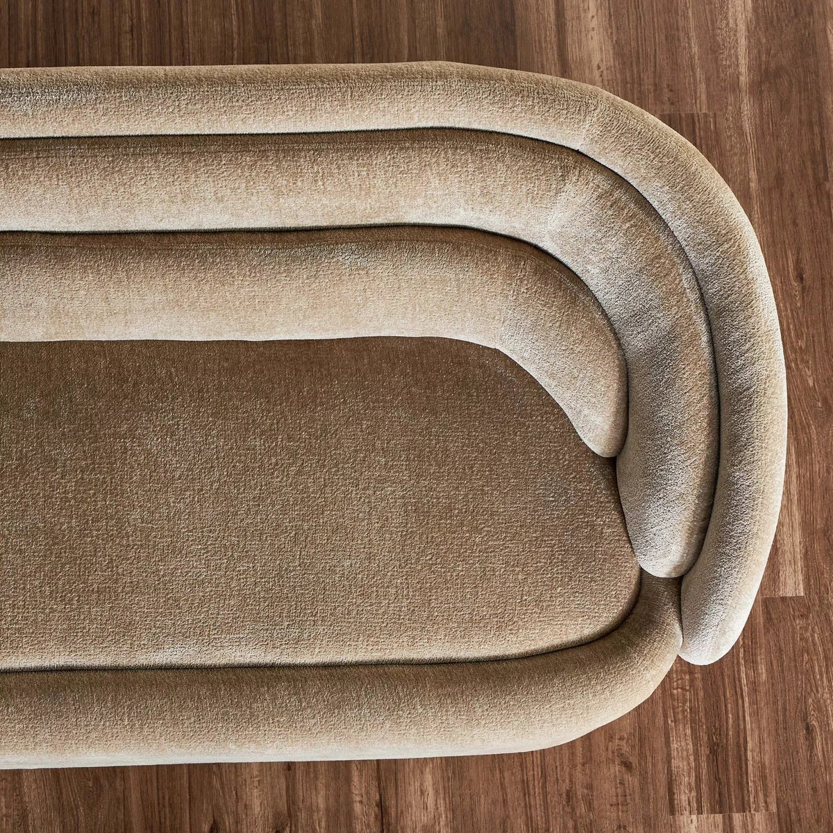 Milano Modern Beige Boucle Fabric Sofa With Metal Legs- 3 Seater